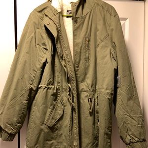 🥳New Sherpa lined Army Green Coat!⚡️
